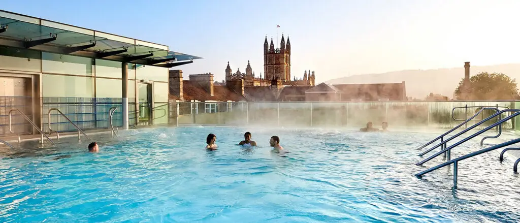 The rooftop pool at Thermae Bath Spa
