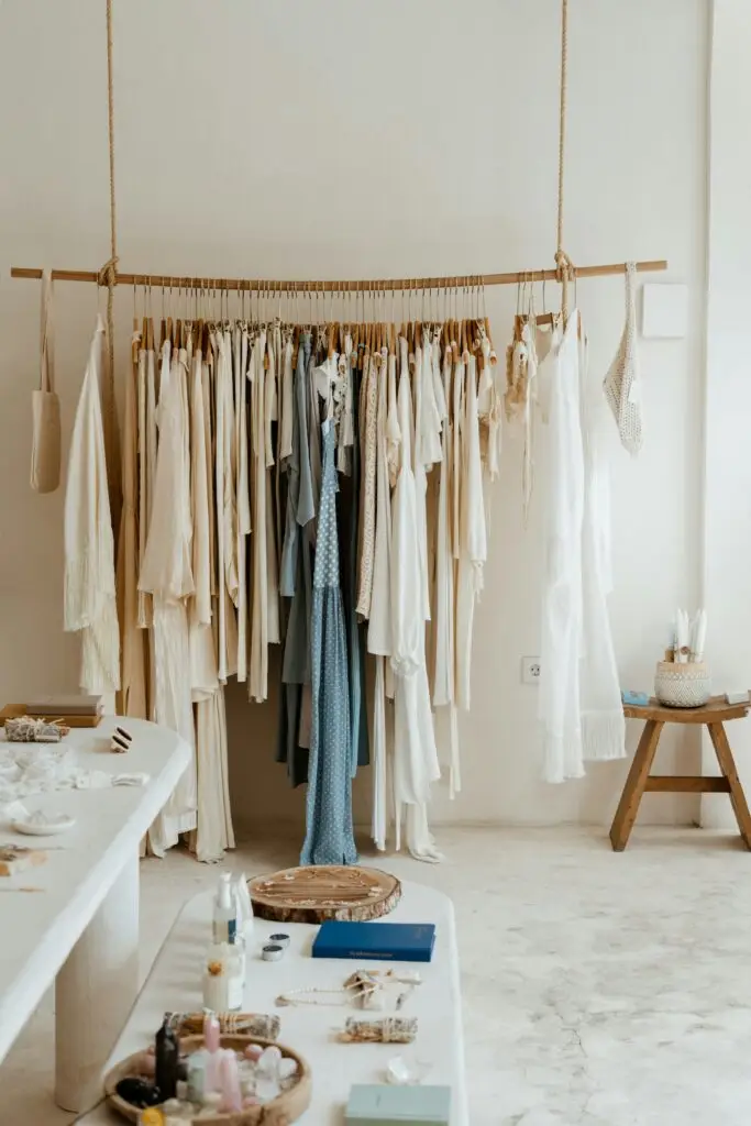 A calm boutique of natural linen clothing